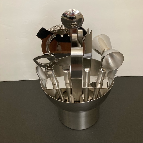 Crate&Barrel Dining Cratebarrel Janssen 7 Piece Stainless Steel Bar